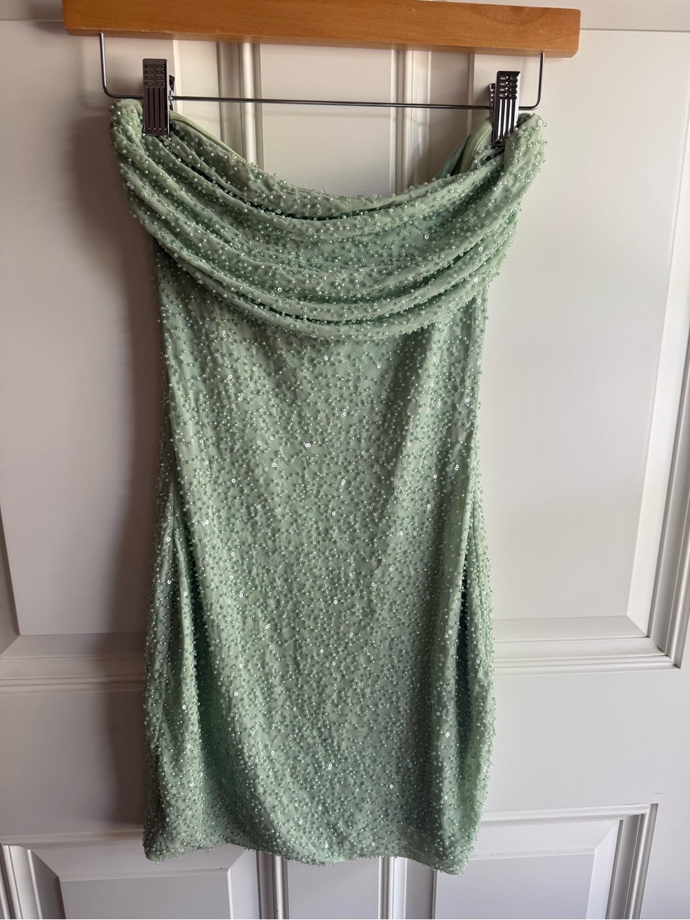 Windsor Strapless Beaded Mint Green Cocktail Dress